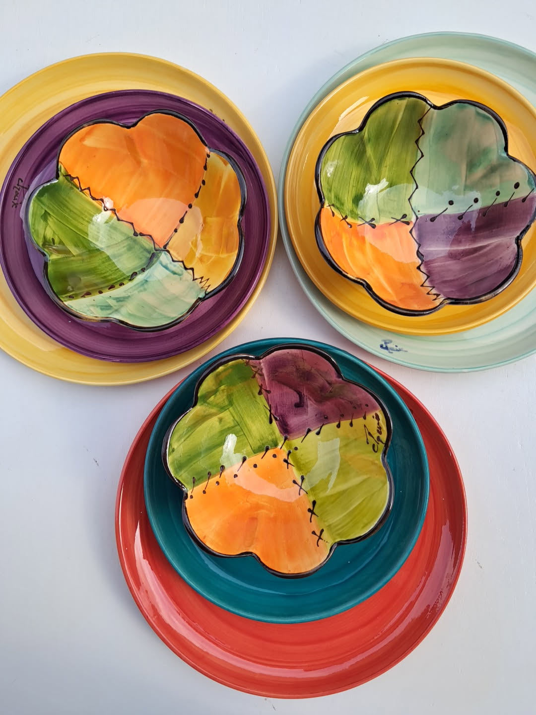 Collection Couture, point de croix avec couleurs chaudes