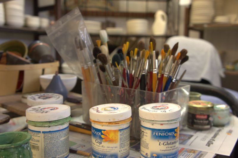 Matériaux et pinceaux